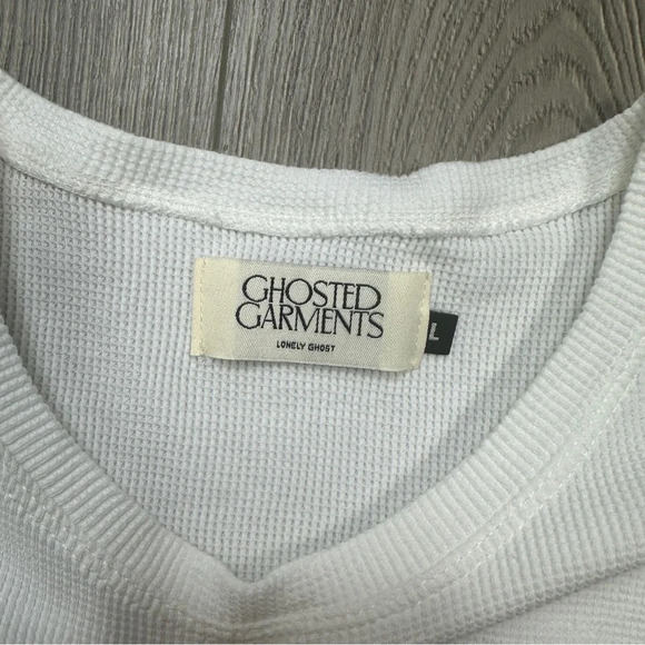 Lonely Ghost Ghosted Garments White Thermal Long Sleeve Shirt - Picture 3 of 3